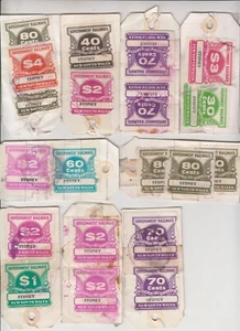 Railway Parcel Stamps various Sydney NSW railway station WYONG group 9 bag tags - Bild 1 von 2