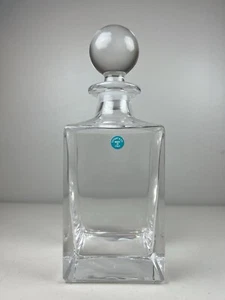 Tiffany & Co Classic Home Essentials Square Crystal Glass Decanter Ball Stopper - Picture 1 of 17