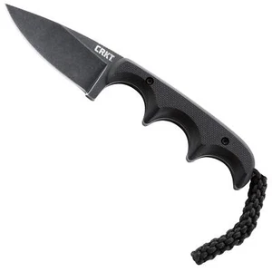 CRKT Compact Fixed Blade Knife: Minimalist Black Drop Point Neck Knife, Folts - Picture 1 of 7