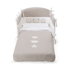 Completo Piumone Birillo Set 3pz Pali colore Tortora