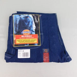 Vintage NOS Dickies Cotton Denim Bib Overalls 42x30 Dark Wash #3517 - Picture 1 of 7
