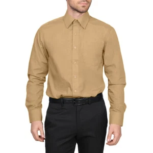 Berlioni Classic Regular Fit Solid Button Up Long Sleeve Pocket Work Dress Shirt - Picture 1 of 194