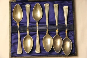 Vintage EPNS Silver Plated 6 Teaspoons Set 692606 with its Original Fitted Case - Foto 1 di 8