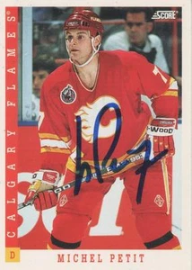 MICHEL PETIT SIGNED 1993-04 SOCRE #275 - CALGARY FLAMES - Picture 1 of 1