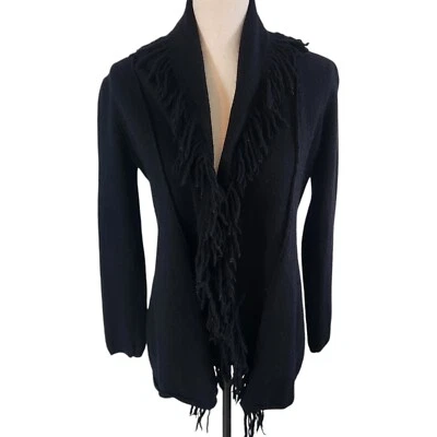 Cárdigan Suéter Fenn Wright Manson Lana Merino Mujer Flecos Abierto MEDIANO Negro Foto 1 de 4