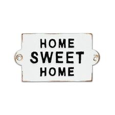 Vintage White Rustic Cast Metal Home Sweet Home Sign / Plaque
