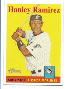 Hanley Ramírez 2007 Topps Heritage Yellow Team SP #108 Florida Marlins - Imagen 1 de 2
