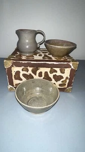 Pottery Lot, Vase, Bowls, - Picture 1 of 12