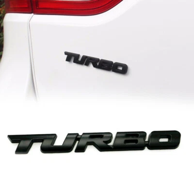 Metal 3D TURBO Logo Emblem Badge Sticker Trunk Bumper Decal Car Accessory Black Foto 1 de 4