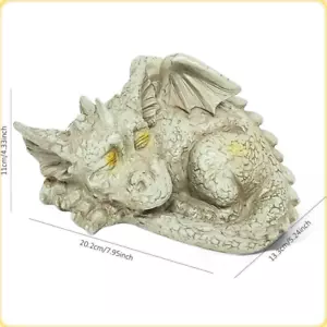 Sleeping Dragon Garden Outdoor Statue Adorable Mythical Creature Baby Sleeping - Picture 1 of 9