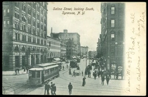SALINA ST. LOOKING S. - SYRACUSE, NY POSTCARD - Picture 1 of 1