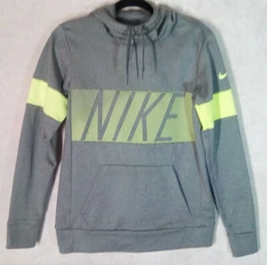 Nike Hoodie Sweatshirt Size XS Boys Youth Gray Neon Yellow Activewear Dri-Fit - Picture 1 of 10
