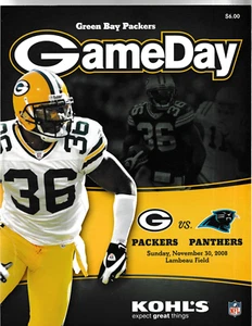 GREEN BAY PACKERS November 30, 2008 GAME DAY PROGRAM 2 TICKETS NICK COLLINS B16 - Picture 1 of 5
