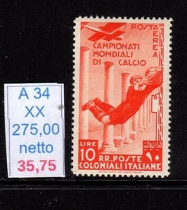 Campionati mondiali di calcio 1934 posta aerea LIRE 10 - Imagen 1 de 2