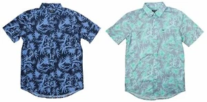 Camisa Hurley Tropical Spray Palmas Bolsillo Pecho Mangas Cortas Botones Nueva con Etiquetas - Imagen 1 de 3