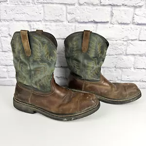 Bota de Trabajo ARIAT Sierra Ancha Cuadrada Puntera de Acero Marrón Verde 10017434 Hombres 13 D LEER - Imagen 1 de 15