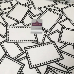 Kleiderstoff elfenbein und schwarz Georgette Krepp Leinenoptik 150 cm breit MK1095-18 - Bild 1 von 9