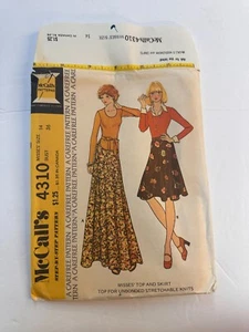 4310 Vintage McCalls Sewing Pattern Misses Skirt Top Uncut Free Shipping - Picture 1 of 6