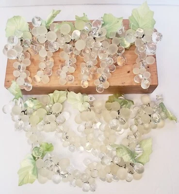 Lote de 13 cachos de uvas acrílicas vintage transparente e fosco frutas falsas decoração para casa  - Imagem 1 de 4