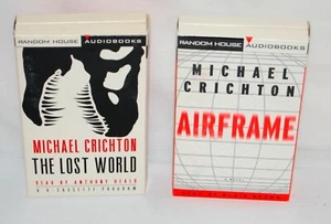 Michael Crichton Lot 2 Audio Book Cassette Tape AirFrame Lost World - Picture 1 of 4