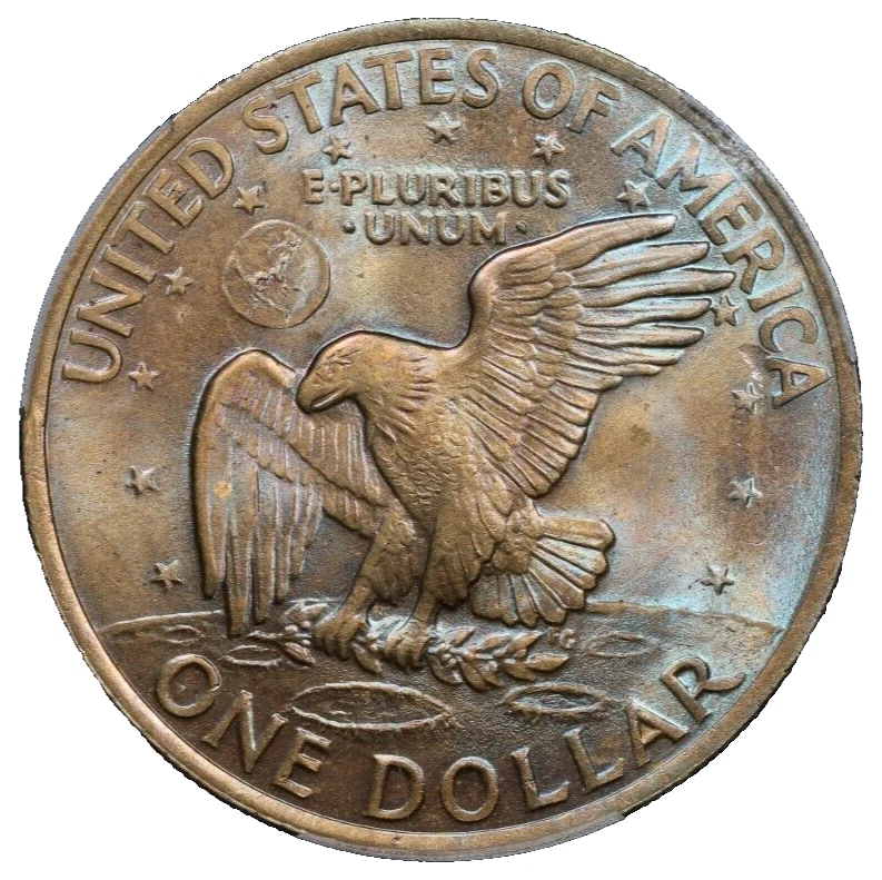 1971-D Eisenhower Dollar PCGS MS-64 Monster Two Sided Toning Toned Ike - Image 1 of 4