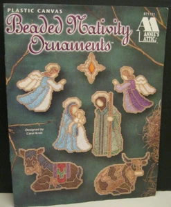 ANNIE'S ATTIC PLASTIC CANVAS BEADED NATIVITY ORNAMENTS #871131 CAROL KROB - Picture 1 of 2