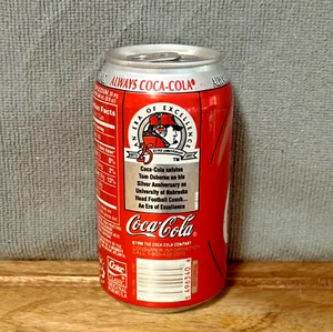 TOM OSBORNE Silver Anniversary Coca-Cola Can 1997 University Nebraska Cornhusker - Picture 1 of 4