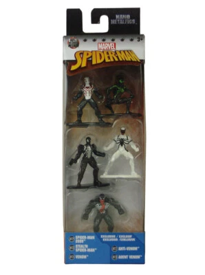 Jada Nano Metalfigs Spider-Man Paquete de 5 Marvel Stealth 2099 Agente Anti-Veneno Nuevo Foto 1 de 3