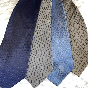 Louis Roth 100% Silk Tie Lot of (4) Geometric Vintage Grey and Blue Tones EUC - Picture 1 of 6