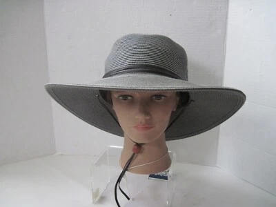 Sombrero de verano Peter Grimm para mujer playa de paja ala ancha banda de cuerda gris Foto 1 de 4