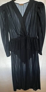 joni blair dress vintage blue green Size 7 Shoulder Pads - Picture 1 of 3