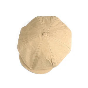 Unisex Para Hombres Algodón Panadero Gorra Plana Newsboy Cabbie Gatsby Sombreros de Conductor Beige - Imagen 1 de 6