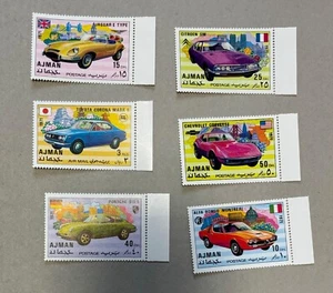H910. Ajman MNH Transport Car Auto Retro Citroen Jaguar Toyota Porsche AlfaRomeo - Picture 1 of 6