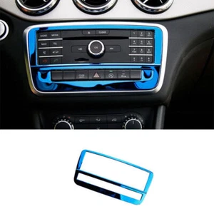 Central Volume CD Switch Panel Trim Cover For Benz GLA CLA 2013-2019 Blue Steel - Picture 1 of 7