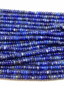 Genuine Natural blue Lapis Lazuli Smooth Rondelle Beads 15.5" Strand 2mm X 4mm - Picture 1 of 10
