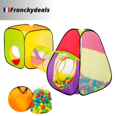 Tente Enfant Tunnel  200 Balles Sac de Transport Inclus Livraison Rapide Fr - Photo 1/4