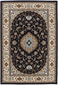 Vintage Style Navy Floral Oriental Decor 4X6 Machine-Made Rug Home Floor Carpet - Picture 1 of 17