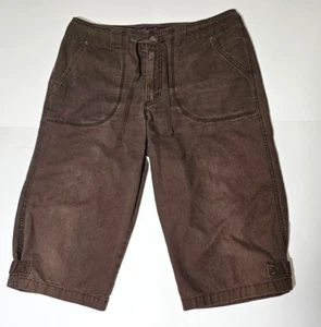 Gloria Vanderbilt Brown Capri Pants Size 10 Drawstrings - Picture 1 of 12
