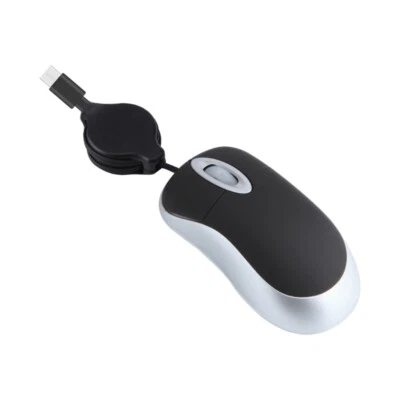 Corded Mouse USB C Retractable Cable Small Mouse 1000DPI Optical Basic Mouse - Image 1 of 4