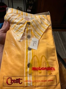 “RARE” VINTAGE MCDONALD’S 70’S 1976 CREST YELLOW X-LARGE XL SHIRT MEN UNIFORM - Picture 1 of 1