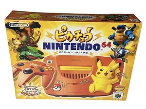 Beautiful Nintendo 64 console Pikachu orange yellow with box used from japan - Picture 1 of 8