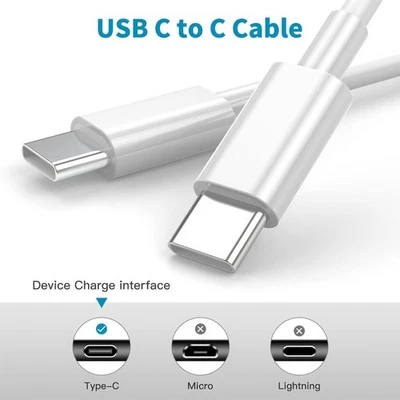 USB-C a USB C Tipo-C Carga Rápida Datos SYNC Cargador Cable Cable 3/6/10FT Lote Foto 1 de 4
