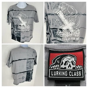 Lurking Class Grey Tie Dye Don’t Pray For Me Shirt Size Medium Streetwear - Picture 1 of 12