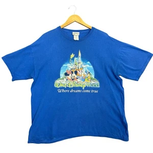 Walt Disney World T-Shirt Herren XL blau Mickey Minnie Goofy Grafik Schloss Gänseblümchen - Bild 1 von 10