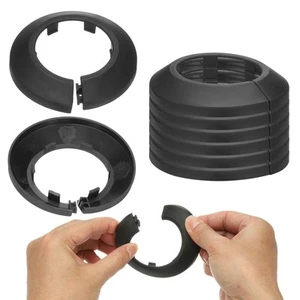 44 mm Sanitär-Abdeckplatten, 9 Stück, Wand-Spaltflansch-Rohrabdeckung Schwarz - Bild 1 von 7
