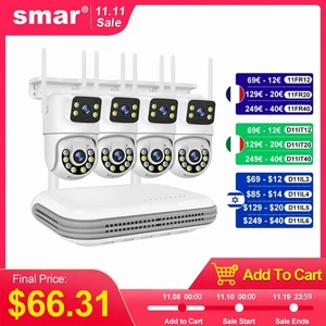 Wireless CCTV-System WiFi Kamera Kit 6MP IP Kameras Dual Objektiv Audio 8CH NVR - Bild 1 von 21