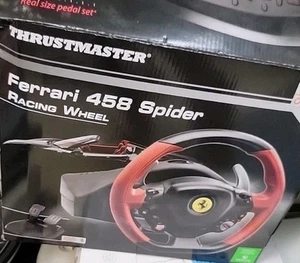 Thrustmaster Ferrari 458 Spider (4460105) Wheel And Pedals Set New Box Has Wear - Picture 1 of 2