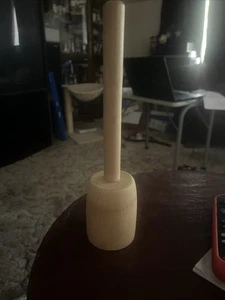 Antik Land Primitiv Holz Butterdose Stab Kolben Kunst Werkzeug Stampfer 10" - Bild 1 von 8