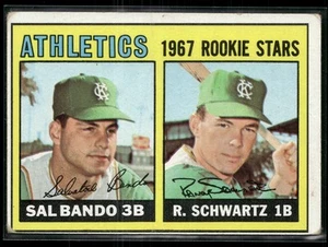 1967 Topps #33 Athletics 1967 Rookie Stars (Sal Bando / Randy Schwartz) - Picture 1 of 2