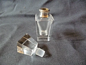 Italien Firenze eleganter eckiger Parfumflakon viereckig 925 Silber Montur - Picture 1 of 5